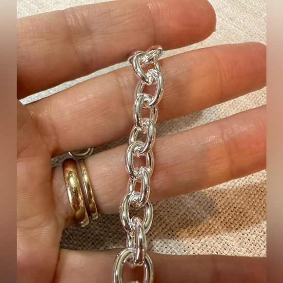 Silver 8-Inch Basic Chain Bracelet For Woman and Men - Picture 3 of 6